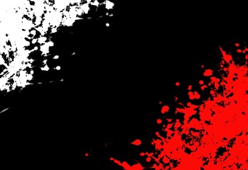 Red and white paints texture on a black background abstraction