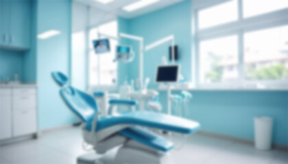 Blurred dental clinic background. Defocused interior of modern dental office.
