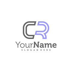 Modern letter CR logo design vector. Creative CR logo concepts template