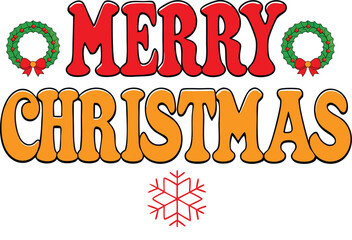 Red And Orange Merry Christmas Greeting