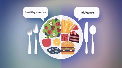 Healthy Choices vs. Indulgence: A Minimalistic Food Contrast Concept for Balanced Living