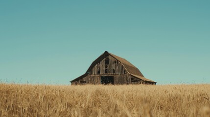 Fototapeta premium Rustic Charm of an Old Weathered Barn: A History in Wooden Beams and Peeling Paint