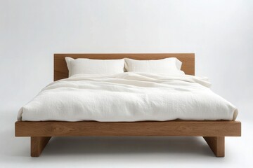 White linen duvet bed furniture cushion.