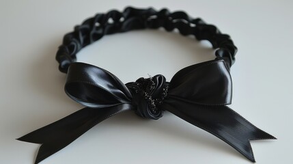 minimalist black bow tie with a sleek, polished look, perfect for modern fashion advertising
