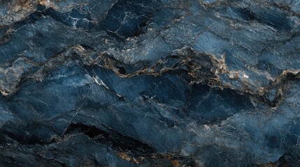 A stunning close-up of dark blue marble, showcasing intricate natural patterns and textures that evoke a sense of depth.