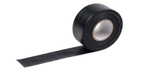 Black insulating tape isolated on white background.AI GENERATED
