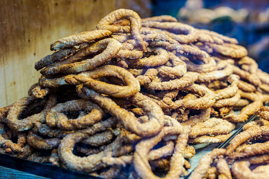 The italian "torcetti" cookies, sweet cereal biscuits typical of piemonte.