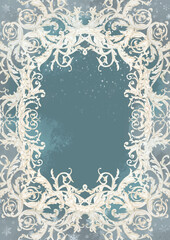 Christmas watercolor junk journal page, Xmas planner blank, holiday winter card template, fir tree ornaments