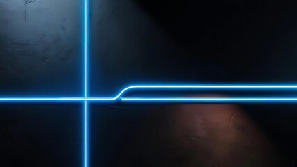 Modern Dark Room with Blue LED Lines Light Strip – Sleek and Minimalist Interior Aesthetic.