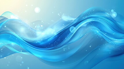 Abstract wave patterns in vibrant shades of blue create a soothing and serene atmosphere.