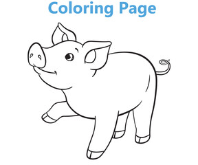 Pig Coloring Page for kids 008