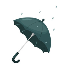 Umbrella icon. Blue umbrella on a white backgroound. Rain protection.