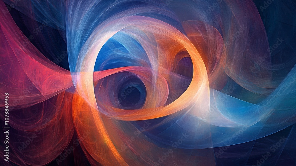 Wall mural an abstract, swirling vortex of colors creates a mesmerizing digital art piece, representing flow an