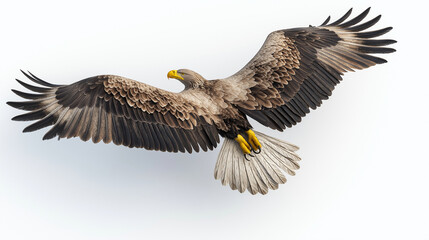 Fototapeta premium American Bald Eagle in Flight Soaring Through the Sky