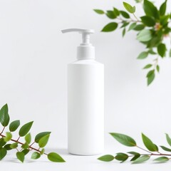 white isolated cosmetic bottle