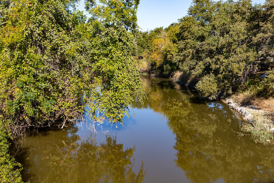 Lake reflection with trees in Brushy Creek Regional Trail