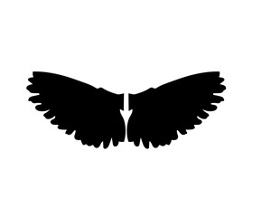 Naklejka premium Black and Pinion wings of bird isolated on white background, Vector.angel wings with black color. the black vector is looking so beautiful and attractive.;