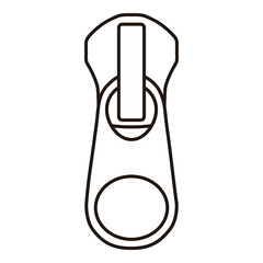 Zipper Pull Tab Line Art Technical Drawing for Fashion Accessories Design


