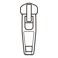 Zipper Pull Tab Line Art Technical Drawing for Fashion Accessories Design

