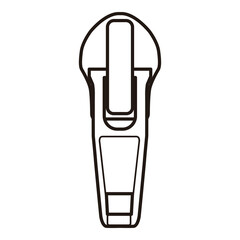 Zipper Pull Tab Line Art Technical Drawing for Fashion Accessories Design

