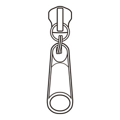 Zipper Pull Tab Line Art Technical Drawing for Fashion Accessories Design

