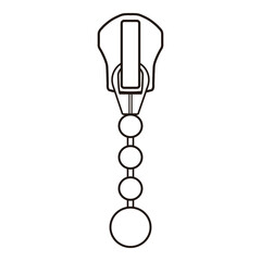 Zipper Pull Tab Line Art Technical Drawing for Fashion Accessories Design

