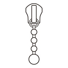 Zipper Pull Tab Line Art Technical Drawing for Fashion Accessories Design

