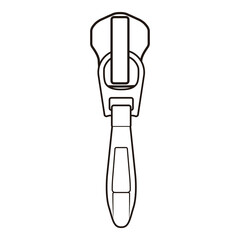 Zipper Pull Tab Line Art Technical Drawing for Fashion Accessories Design

