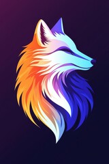 Obraz premium Colorful abstract fox logo with vibrant gradient design