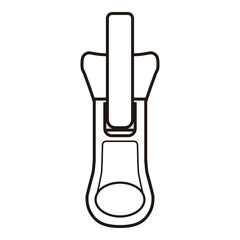 Zipper Pull Tab Line Art Technical Drawing for Fashion Accessories Design


