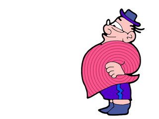 Illustration of an old man with ego