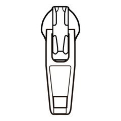Zipper Pull Tab Line Art Technical Drawing for Fashion Accessories Design

