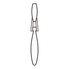 Zipper Pull Tab Line Art Technical Drawing for Fashion Accessories Design

