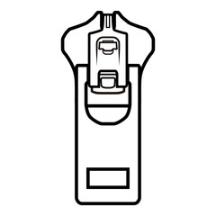 Zipper Pull Tab Line Art Technical Drawing for Fashion Accessories Design

