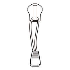 Zipper Pull Tab Line Art Technical Drawing for Fashion Accessories Design

