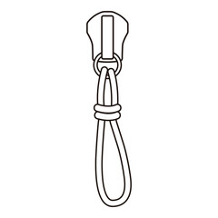 Zipper Pull Tab Line Art Technical Drawing for Fashion Accessories Design

