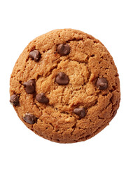 Delicious chocolate chip cookie isolated on transparent background