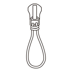 Zipper Pull Tab Line Art Technical Drawing for Fashion Accessories Design

