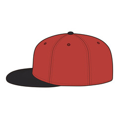 Snapback Cap Left Side View Template for Fashion Design

