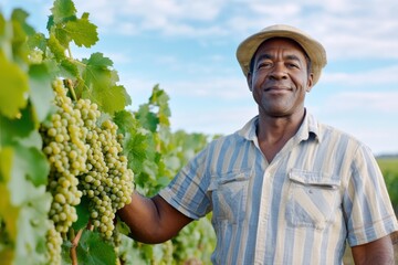 Harvesting Grapes in a Picturesque Burgundy Vineyard With a Skilled Winemaker