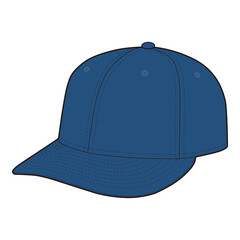 Navy Blue Baseball Cap Mockup - Angled Perspective


