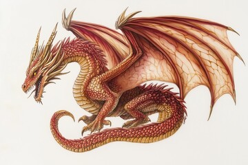 Dramatic Dragon Tattoo in Elegant Design with Vibrant Colors