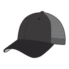 Black Trucker Cap with Mesh Back

