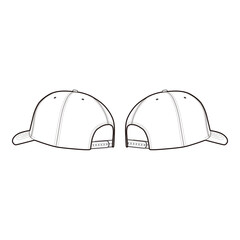 Adjustable Baseball Cap Rear View Pair Template
