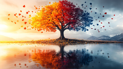 The Rooted Tree of Emotions: A Peaceful Symbol of Emotional Intelligence and Diversity in Nature