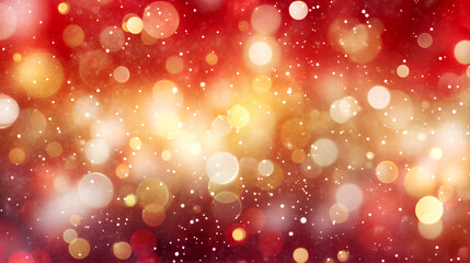 Abstract background with soft blurred bokeh lights in red and yellow tones