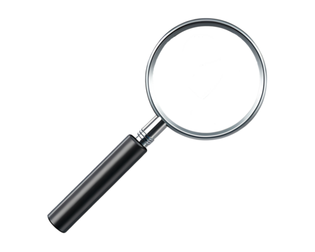 Magnifying glass isolated on white background.AI GENERATED