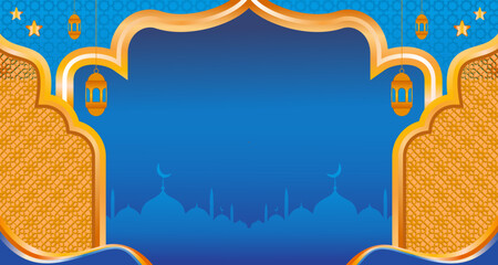 Blue Orange Islamic Pattern Background, Islamic Pattern, Background