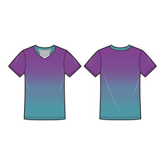 Naklejka premium Pink Gradient T-Shirt with Asymmetrical Color Block Sleeve Design