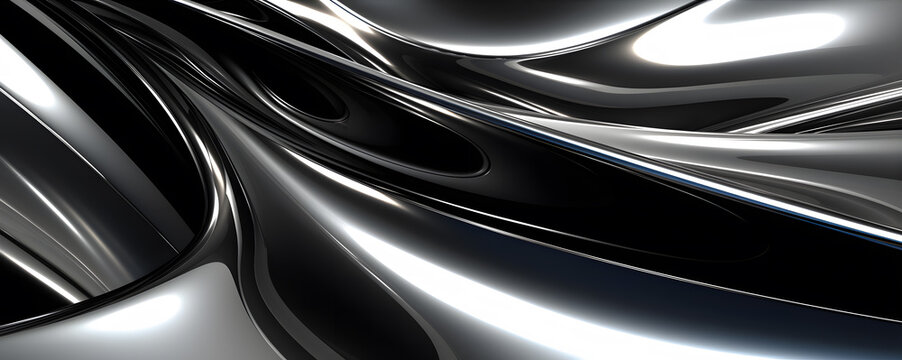 Abstract Chrome background glossy silver fluid background chrome texture stainless steel background metallic wallpaper